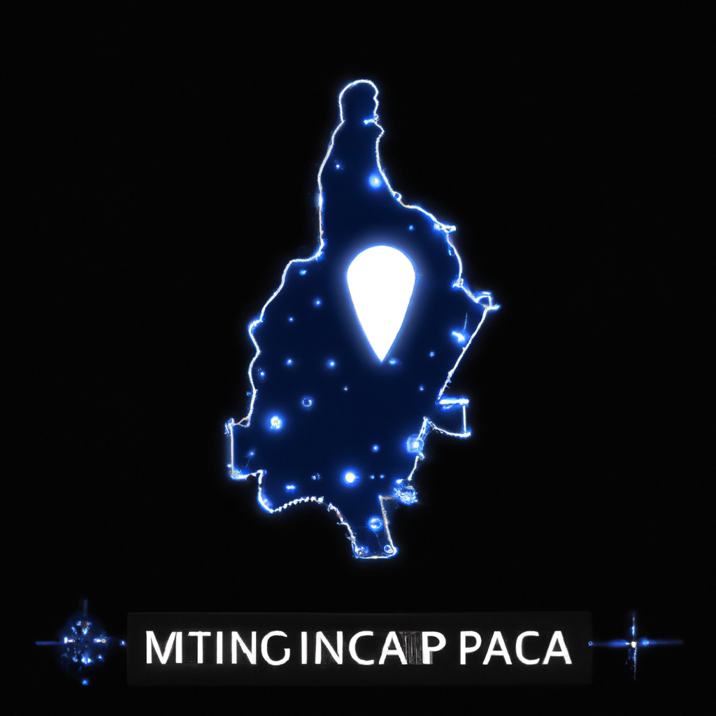Mapa estilizado de Santiago de Chile con pin en Providencia, estilo oscuro minimalista